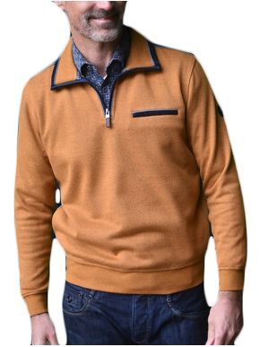 MEANTIME Men's mustard long-sleeved knit top 25280BM 220 Yellow