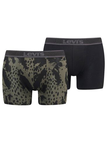 LEVIS Men's black + khaki elastic boxer briefs 701222904 002 Khaki