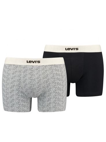 LEVIS Men's black-grey elastic boxer briefs 701222906 002 Grey