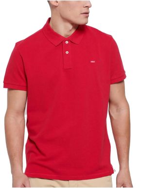 More about FUNKY BUDDHA Men's red short sleeve pique polo shirt FBM007-001-11 RASPBERRY