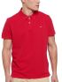FUNKY BUDDHA Ανδρικό κόκκινο κοντομάνικο πικέ πόλο μπλουζάκι FBM007-001-11 RASPBERRY