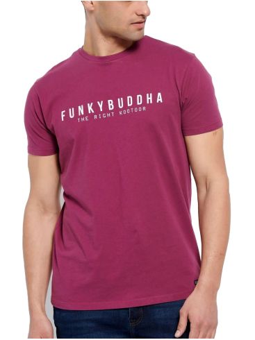 FUNKY BUDDHA Ανδρικό T-Shirt FBM007-329-04 LT AUBERGINE