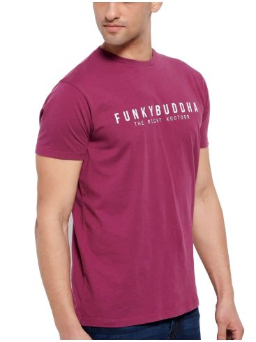 FUNKY BUDDHA Ανδρικό T-Shirt FBM007-329-04 LT AUBERGINE