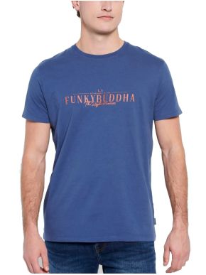More about FUNKY BUDDHA Ανδρικό μπλέ T-Shirt V FBM007-023-04 INDIGO