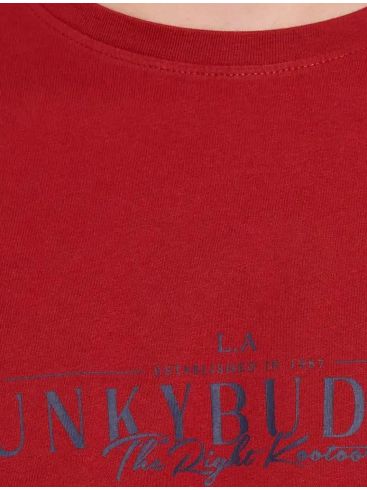 FUNKY BUDDHA Ανδρικό κόκκινο T-Shirt FBM007-023-04 DEEP RED