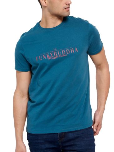 FUNKY BUDDHA Ανδρικό T-Shirt FBM007-023-04 DEEP GREEN