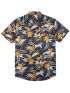 LOSAN Men's Short Sleeve Floral Hawaiian Shirt 311-3004AL