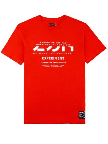LOSAN Men's Red Short Sleeve T-Shirt, Print. 31K-1007AL
