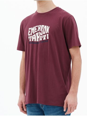 EMERSON Men's Burgundy T-Shirt 221.EM33.07 WINE..