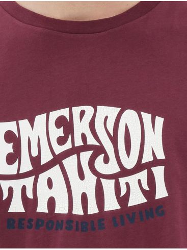 EMERSON Men's Burgundy T-Shirt 221.EM33.07 WINE..