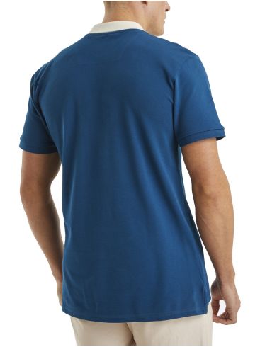 NAUTICA Men's Blue Short Sleeve Pique Polo Shirt N1I00863-420 Dark blue