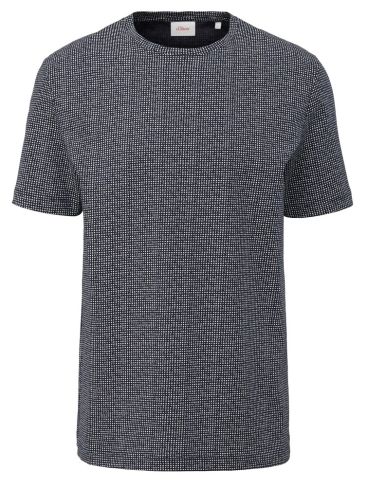 S.OLIVER Ανδρικό μπλέ navy ανάγλυφο μπλουζάκι T-Shirt 2129523- 59A3 navy