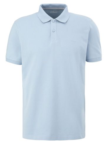 S.OLIVER Ανδρικό γαλάζια πικέ πόλο μπλουζάκι 2024581-5092 Light Blue