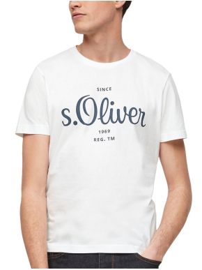 More about S.OLIVER Men's white short-sleeved jersey T-Shirt 2057432-0100 White