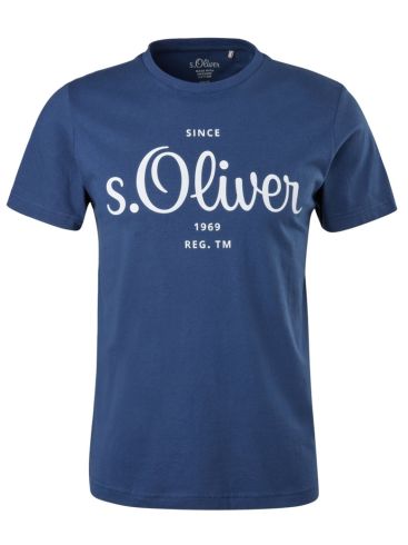 S.OLIVER Ανδρικό μπλέ κοντομάνικο μπλουζάκι jersey T-Shirt 2057432-5693 Ocean Blue