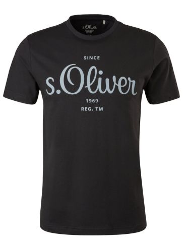 S.OLIVER Ανδρικό μαύρο κοντομάνικο μπλουζάκι jersey T-Shirt 2057432-9999 Black