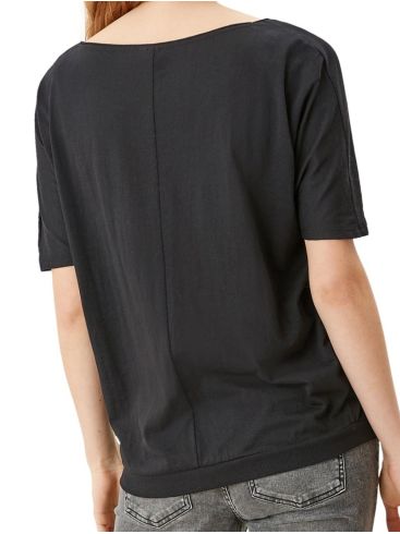 S.OLIVER Γυναικείο μαύρο jersey T-shirt 2109303-9999 black