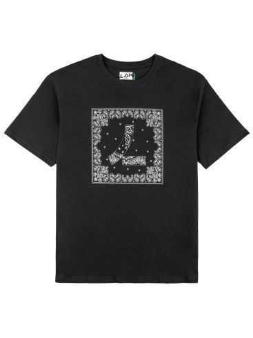 LOSAN Ανδρικό μαύρο κοντομάνικο μπλουζάκι T-Shirt, τύπωμα 31k-1634AL