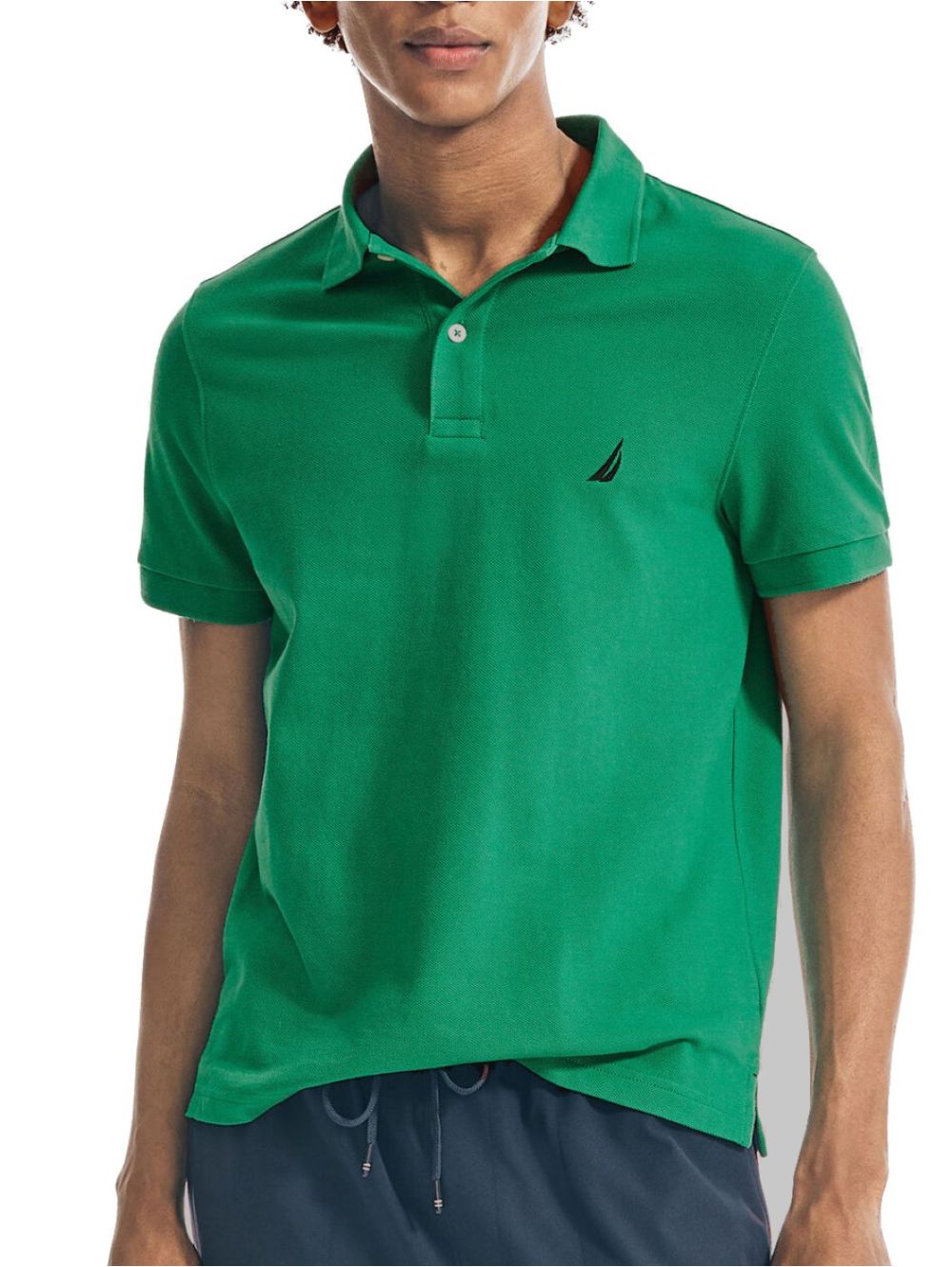 NAUTICA Men's Green Short Sleeve Pique Polo Shirt K17000-3PX 