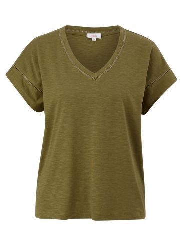 S.OLIVER Women's olive T-shirt V 2130495-7723 olive