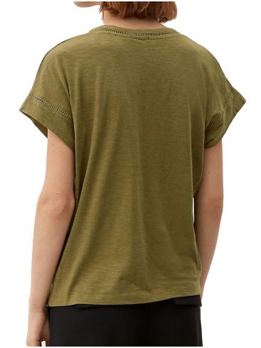 S.OLIVER Γυναικείο λαδί T-shirt V 2130495-7723 olive