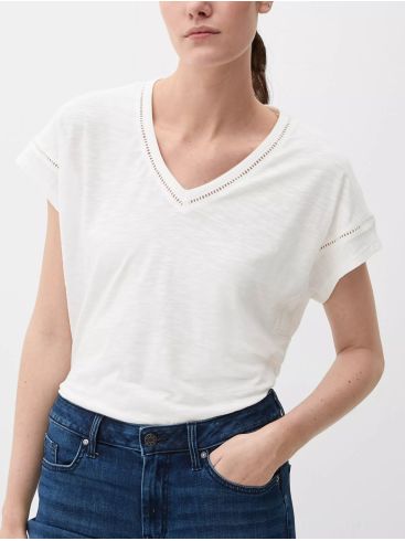 S.OLIVER Women's off-white T-shirt V 2130495.0210 Ecru
