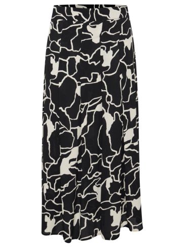 FRANSA Women's black and white midi skirt 20611879-200115