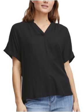 More about FRANSA Γυναικεία μαύρη κοντομάνικη μπλούζα πουκάμισο 20611896-200113