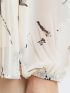 FRANSA Γυναικεία εκρού κοντομάνικη πλισε πουκάμισο μάο 20612040-200739
