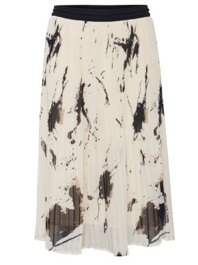 FRANSA Black and white pleated skirt 20612041-200739