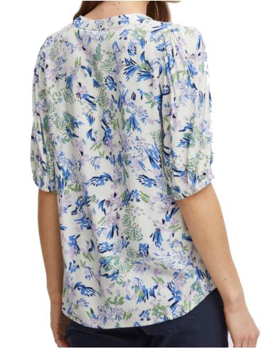 FRANSA Γυναικεία φλοράλ κοντομάνικο πουκάμισο μπλούζα V 20612367-200739