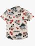 LOSAN Men's Floral Short Sleeve Havaian Shirt 311-3025AL
