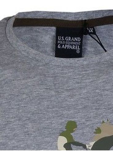 US GRAND Ανδρικό γκρί κοντομάνικο T-Shirt μπλουζάκι