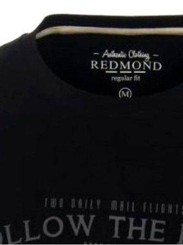 REDMOND Men's black short-sleeved T-Shirt