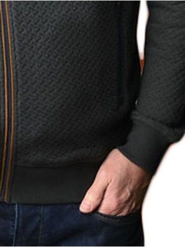 MEANTIME Men's olive long-sleeved knitted cardigan 25236BM 750 Green