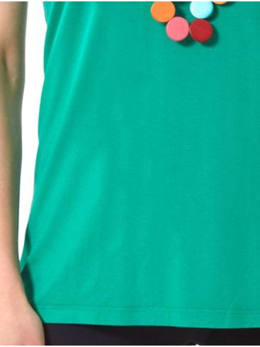 ANNA RAXEVSKY Γυναικεία πράσινη κοντομάνικη μπλούζα B23107 GREEN