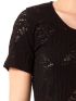 ANNA RAXEVSKY Women's black jacquard straight line blouse B23101 BLACK