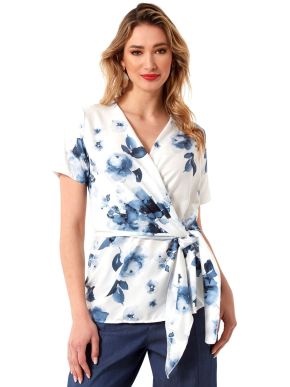 More about ANNA RAXEVSKY Women's floral short-sleeved tie-up blouse B2310