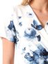ANNA RAXEVSKY Γυναικεία φλοράλ κοντομάνικη κρουαζέ μπλούζα B2310