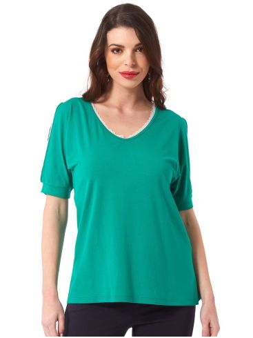 ANNA RAXEVSKY Γυναικεία πράσινη μπλούζα B23105 GREEN