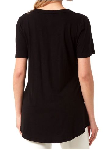 ANNA RAXEVSKY Γυναικεία μάυρη κοντομάνικη μπλούζα B23140 BLACK
