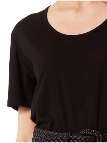 ANNA RAXEVSKY Γυναικεία μαύρη κοντομάνικη μπλούζα B23107 BLACK