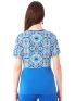 ANNA RAXEVSKY Women's blue cruise ethnic blouse B23110 ROUA