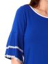 ANNA RAXEVSKY Γυναικεία μπλέ ρουά μπλούζα με βολάν B23119 ROUA