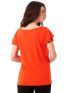 ANNA RAXEVSKY Γυναικεία κοραλί μπλούζα, διπλό βολάν B23116 CORAL