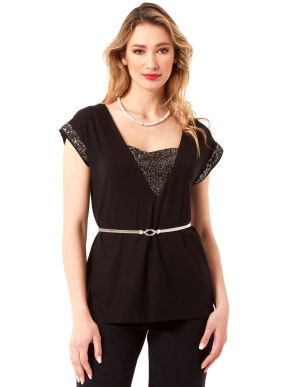 ANNA RAXEVSKY Women's black blouse B23122 BLACK