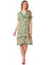 ANNA RAXEVSKY Green short-sleeved double-breasted dress, d22217 GREEN