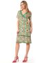 ANNA RAXEVSKY Πράσινο κοντομάνικο κρουαζέ φόρεμα έθνικ D23108 GREEN
