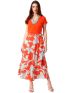 ANNA RAXEVSKY Γυναικεία πορτοκαλί φλοράλ κλος μίντι φούστα F23105