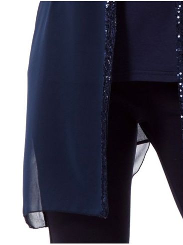 ANNA RAXEVSKY Γυναικεία μπλέ τουνίκ με χιαστί πλάτη Z23101 BLUE